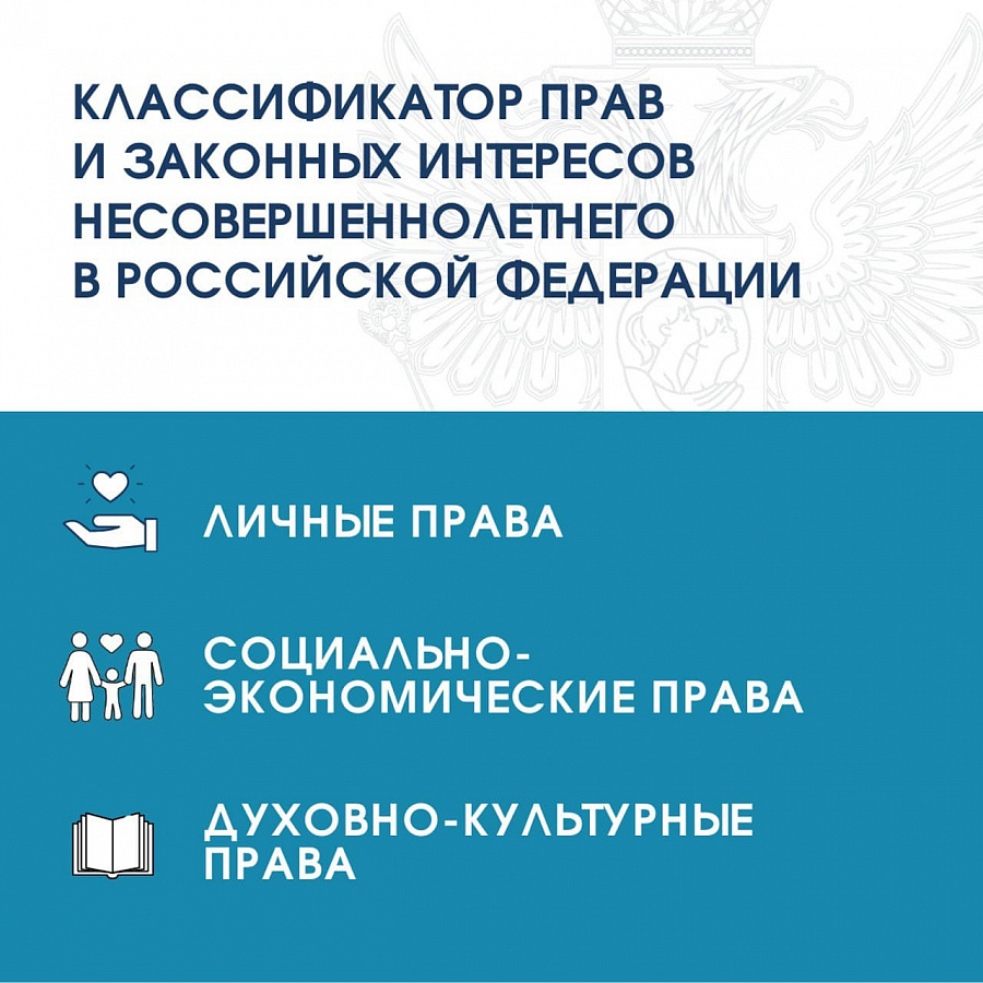 Разработан классификатор прав и законных интересов несовершеннолетнего в РФ