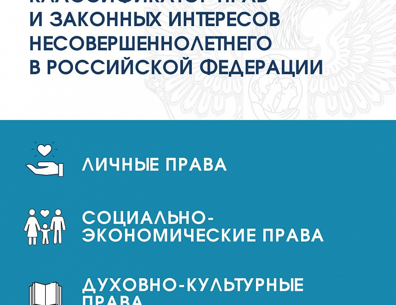 Разработан классификатор прав и законных интересов несовершеннолетнего в РФ